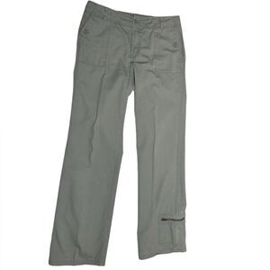 Eddie Bauer Gray High Waisted Straight Leg Cargo Style Pants Grey Loose Fit